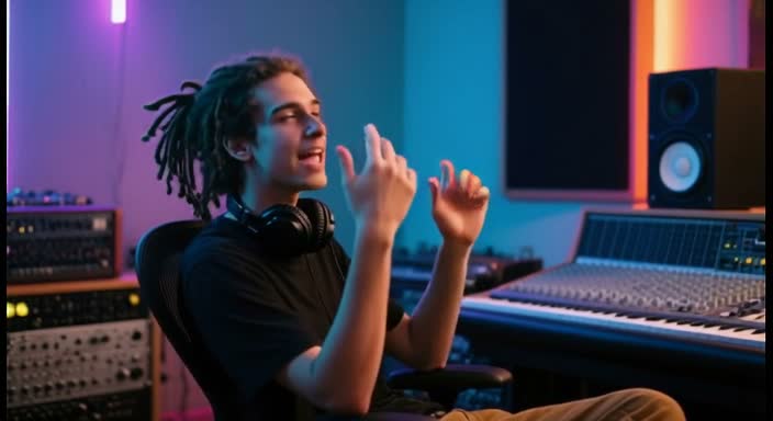 Generated talking avatar in a recording studio